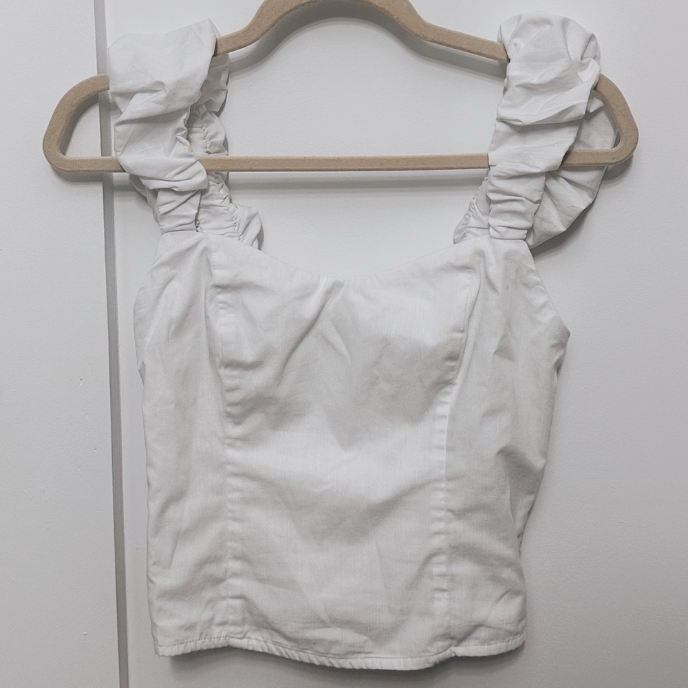 Ruffled/Smocked Crop Top - Picture 2 of 4
